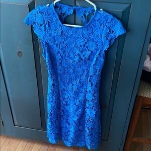 Elegant Blue Lace Dress